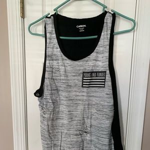 Carbon Black & White Tank Top